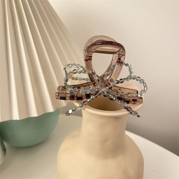 Claw Bow Beaded Hair Acrylic FashionChic