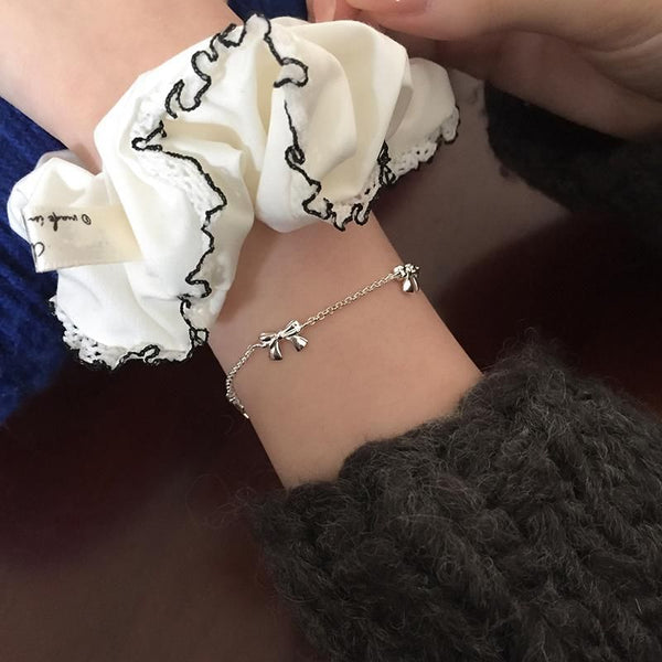 Silver / Sterling String 925 Bracelet Bow FashionChic