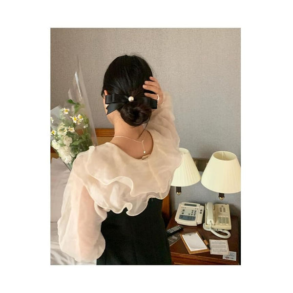 Faux Pearl Hair Bow Clip FashionChic