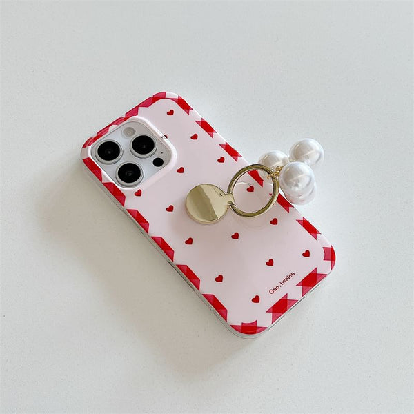 Ring / Finger Set Pearl Phone Case Faux Heart FashionChic
