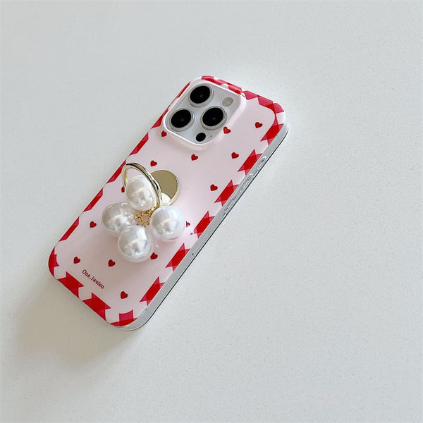 Ring / Finger Set Pearl Phone Case Faux Heart FashionChic