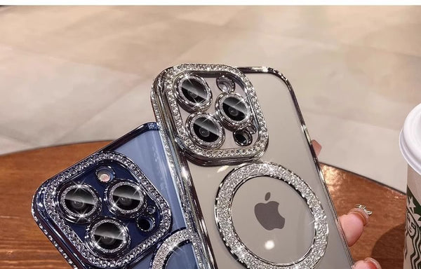 Case Embellished Phone with MagSafe) Magnetic (Compatible FashionChic