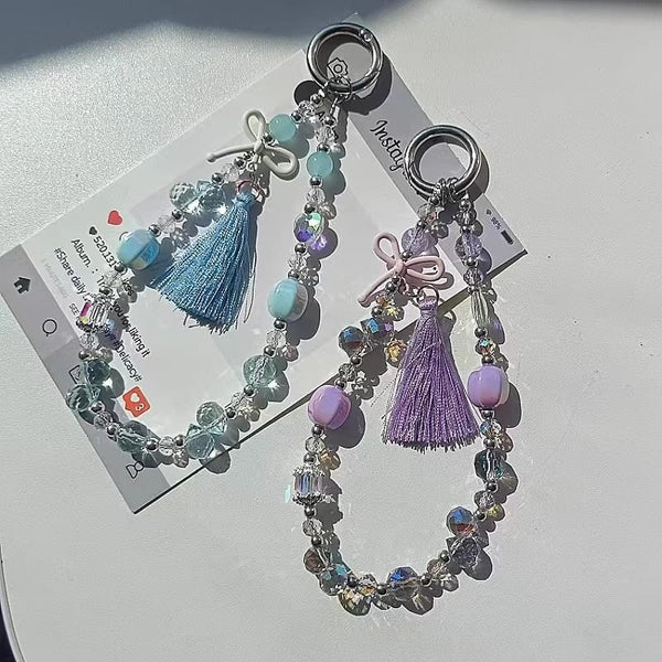 Pad Phone Crystal with Strap Lanyard Faux Bow FashionChic