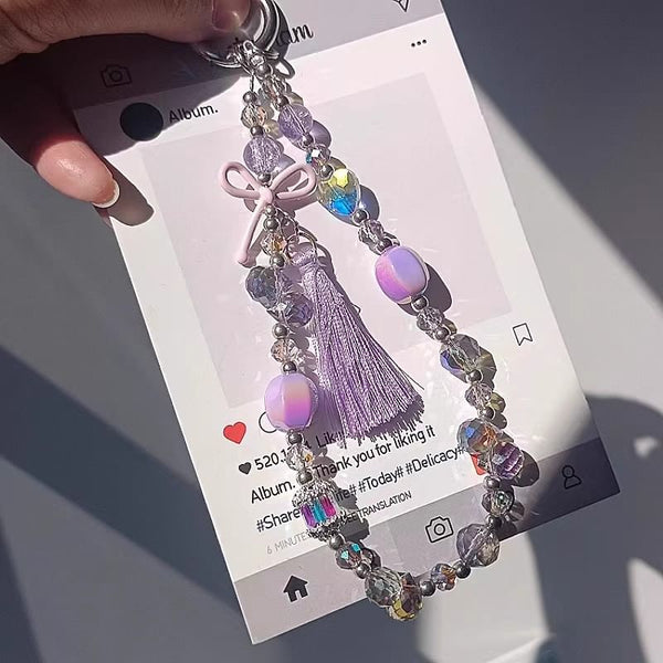 Pad Phone Crystal with Strap Lanyard Faux Bow FashionChic