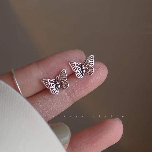 Stud Earring Butterfly Silver Sterling S925 FashionChic