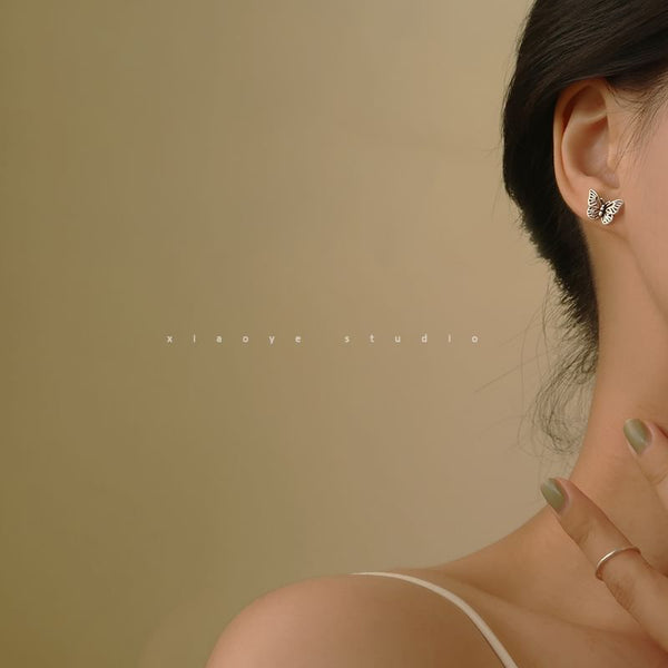 Stud Earring Butterfly Silver Sterling S925 FashionChic