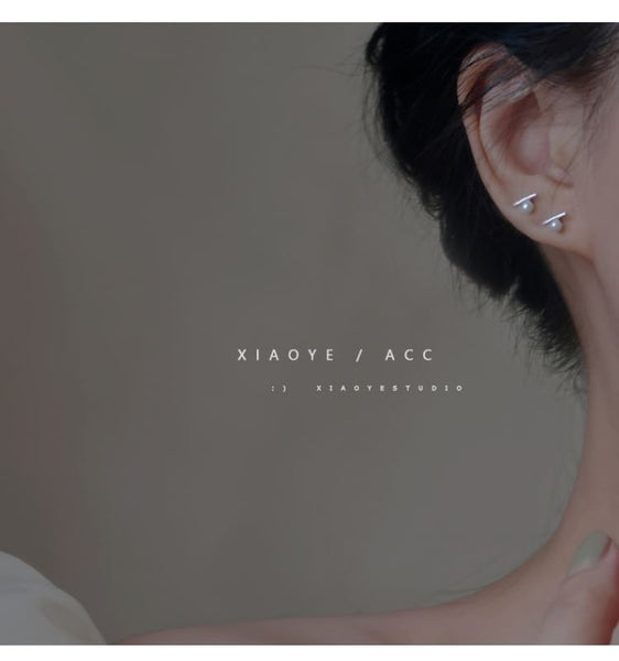 Silver Faux S925 Sterling Stud Earring Pearl FashionChic