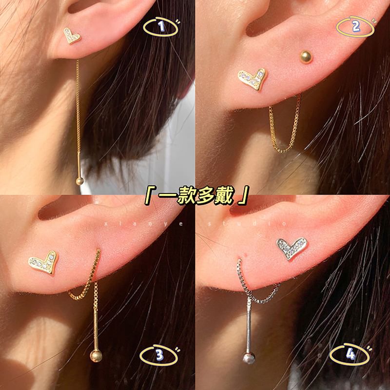 Heart Dangle Alloy Earring FashionChic