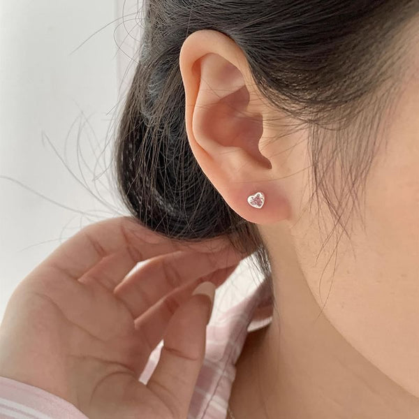 Heart Alloy Earring Stud Rhinestone FashionChic