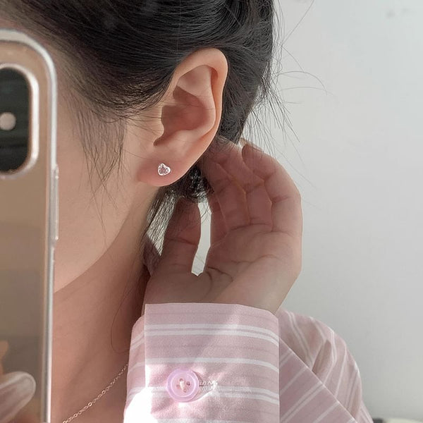 Heart Alloy Earring Stud Rhinestone FashionChic