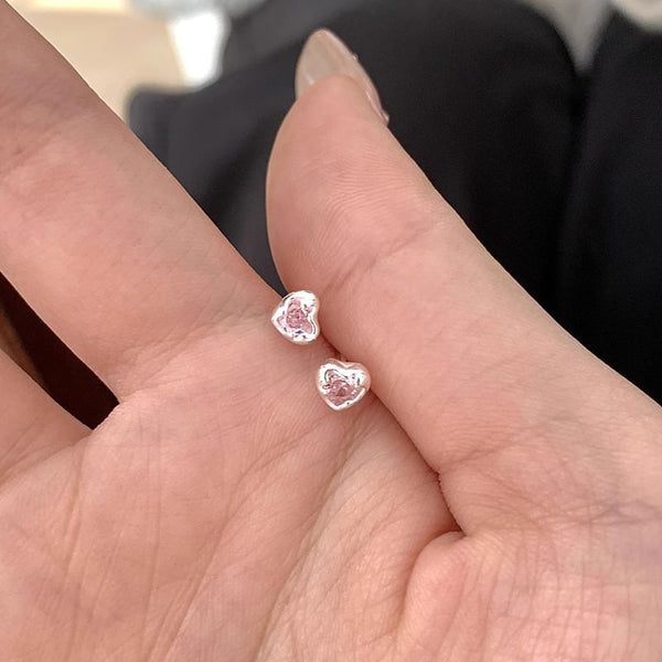 Heart Alloy Earring Stud Rhinestone FashionChic