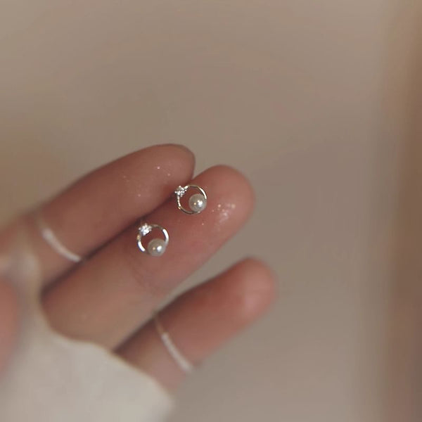 Earring Stud Alloy Pearl Faux Rhinestone FashionChic