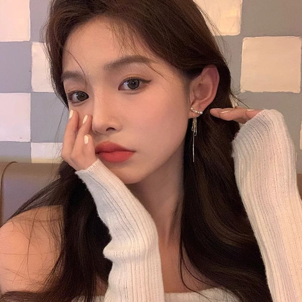 Pearl Alloy Faux Threader Earring FashionChic