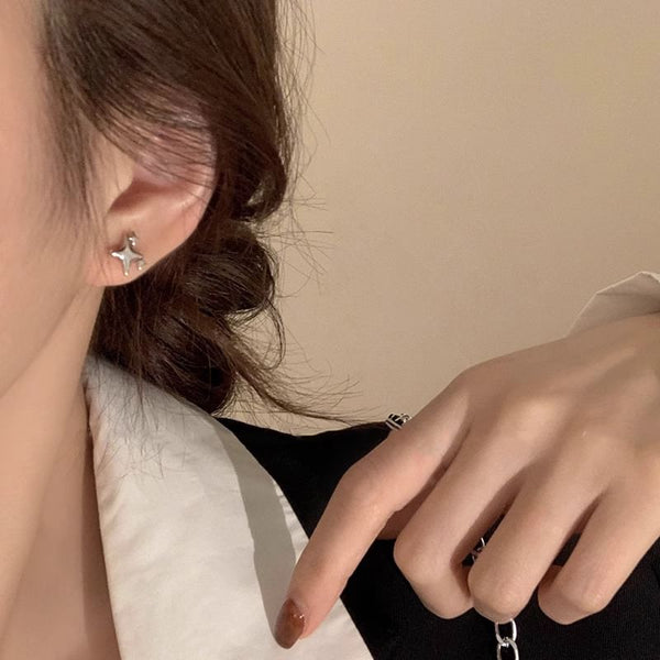 Alloy Stud Asymmetrical Earring Star FashionChic