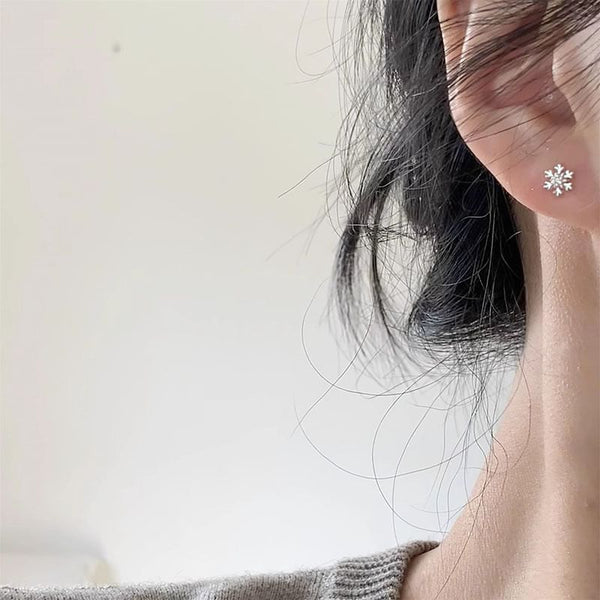 Earring Barbell Alloy Snowflake FashionChic