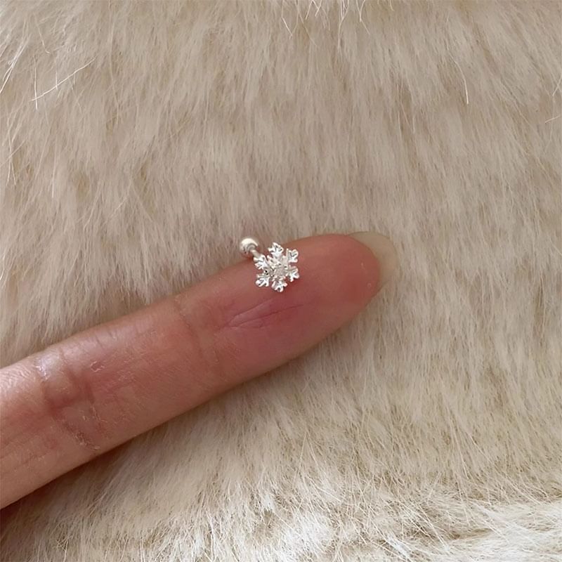 Earring Barbell Alloy Snowflake FashionChic