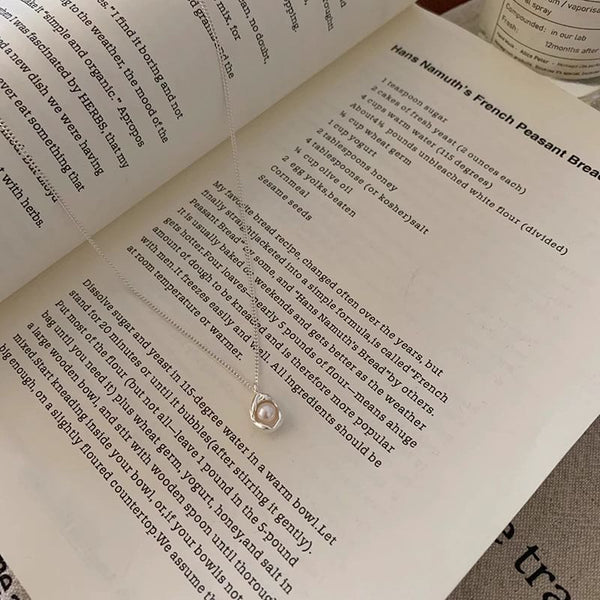 Pearl Faux Necklace Pendant Alloy FashionChic