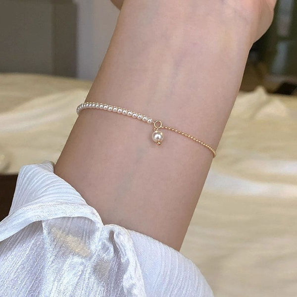 Pearl Alloy Bracelet Faux FashionChic