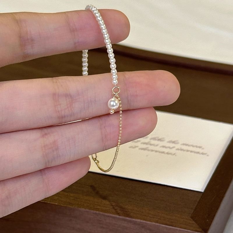 Pearl Alloy Bracelet Faux FashionChic
