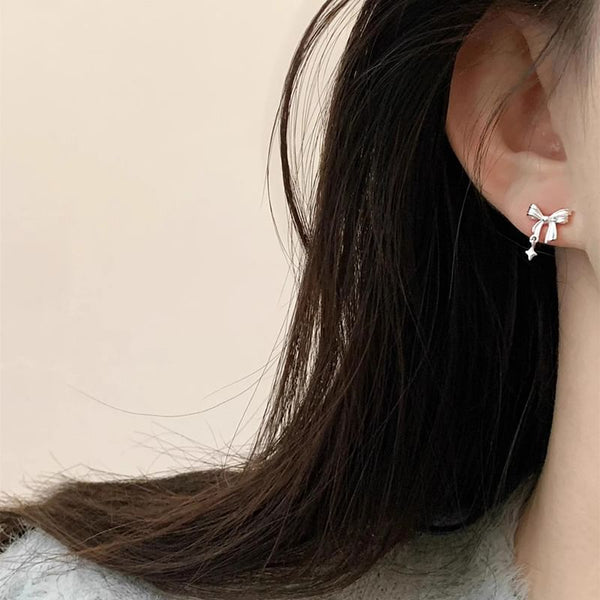 Alloy Drop Bow Earring FashionChic