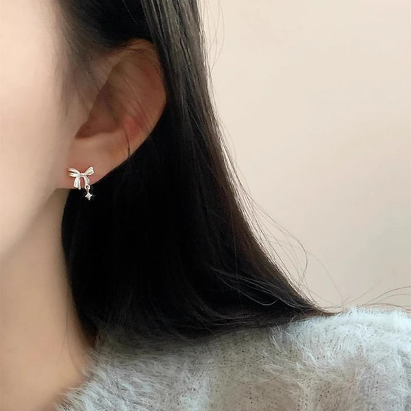 Alloy Drop Bow Earring FashionChic