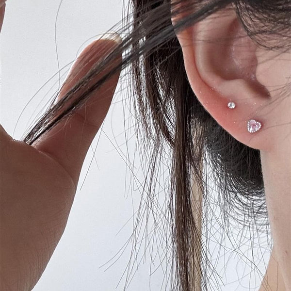 Stud Rhinestone Earring Heart Alloy FashionChic