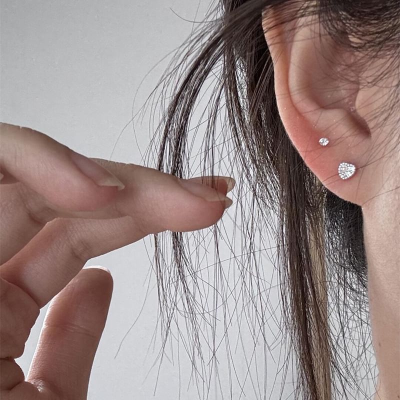 Stud Rhinestone Earring Heart Alloy FashionChic