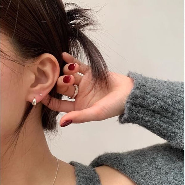 925 Sterling Glossy Hoop Earring Silver FashionChic