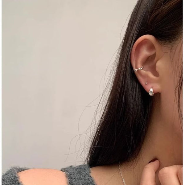 925 Sterling Glossy Hoop Earring Silver FashionChic