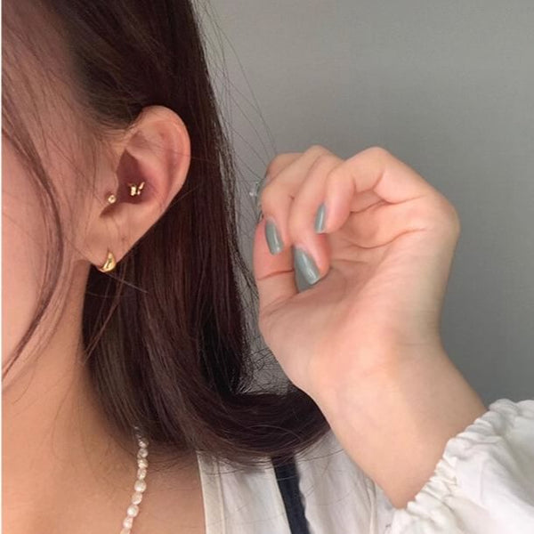 925 Sterling Glossy Hoop Earring Silver FashionChic