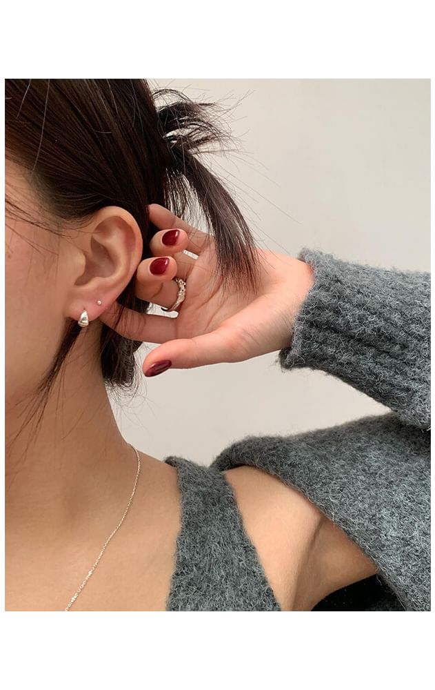 925 Sterling Glossy Hoop Earring Silver FashionChic
