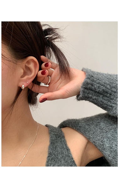 925 Sterling Glossy Hoop Earring Silver FashionChic