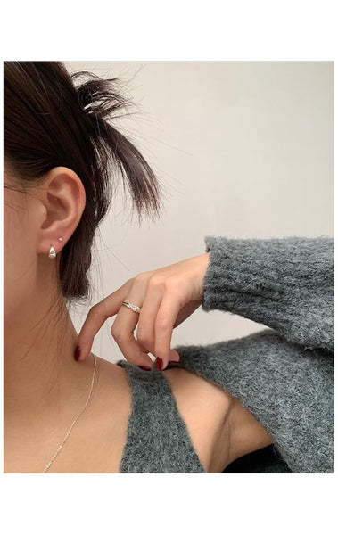 925 Sterling Glossy Hoop Earring Silver FashionChic