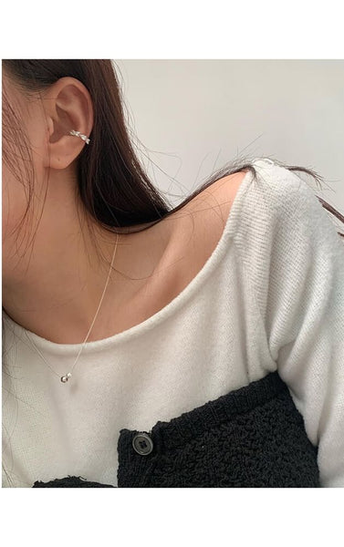 Ball Necklace Faux Pearl Sterling 925 Silver FashionChic