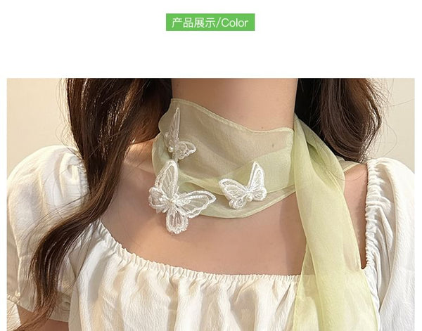Mesh Applique Butterfly Scarf FashionChic