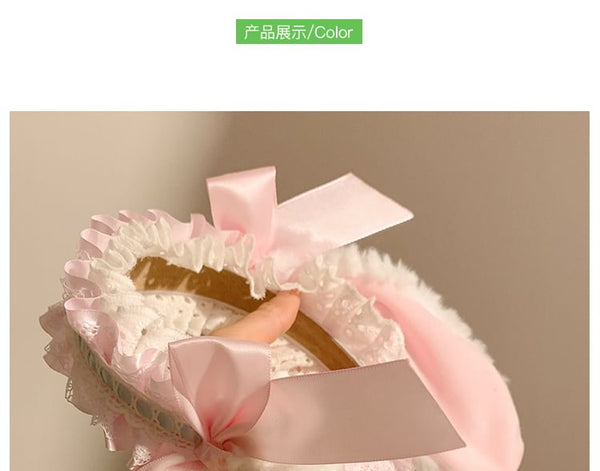 Headband Ruffle Bunny Bow Ear FashionChic