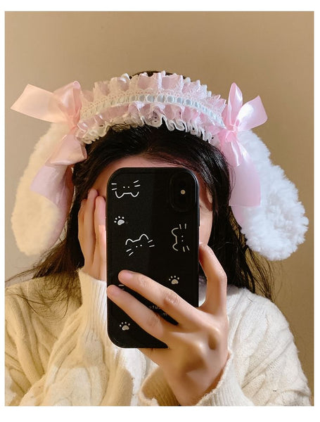 Headband Ruffle Bunny Bow Ear FashionChic