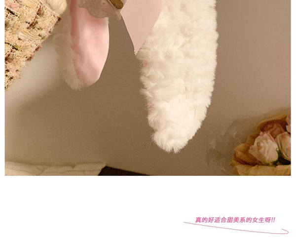 Headband Ruffle Bunny Bow Ear FashionChic