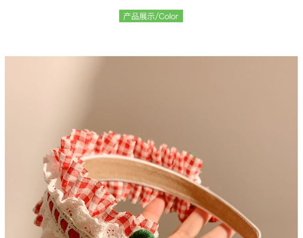 Plaid Ruffle Detail Headband Cherry FashionChic