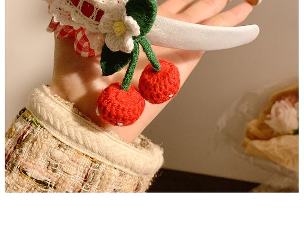 Plaid Ruffle Detail Headband Cherry FashionChic