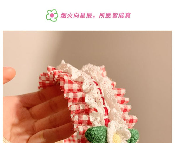 Plaid Ruffle Detail Headband Cherry FashionChic
