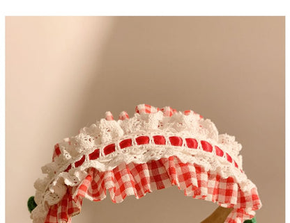 Plaid Ruffle Detail Headband Cherry FashionChic