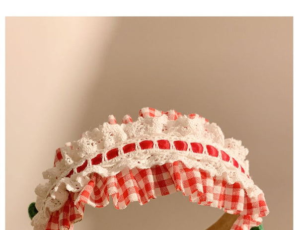 Plaid Ruffle Detail Headband Cherry FashionChic