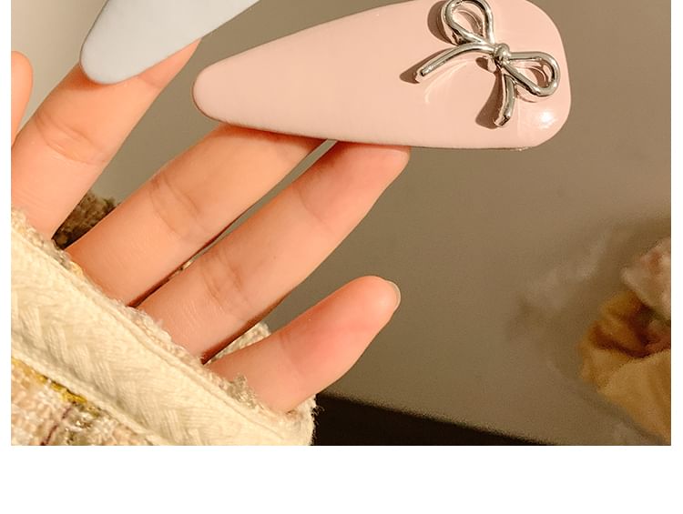Faux Leather Bow Clip Hair FashionChic