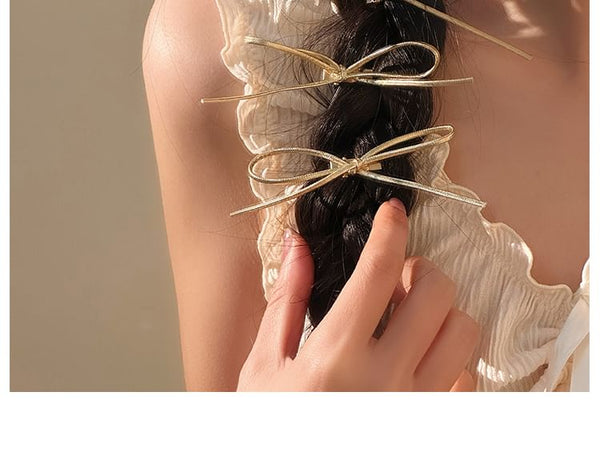 Hair Metallic Clip Bow Set FashionChic