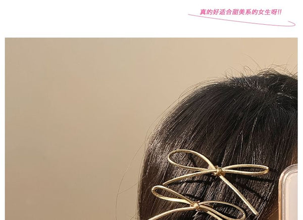 Hair Metallic Clip Bow Set FashionChic