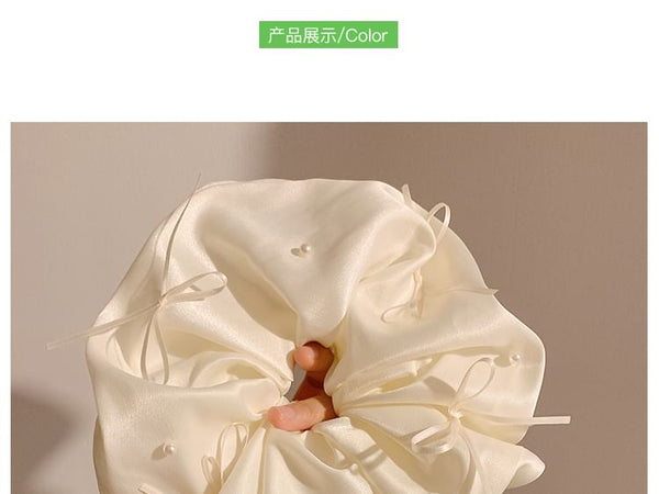 Satin Scrunchie Plain Bow FashionChic