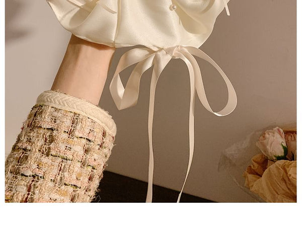 Satin Scrunchie Plain Bow FashionChic