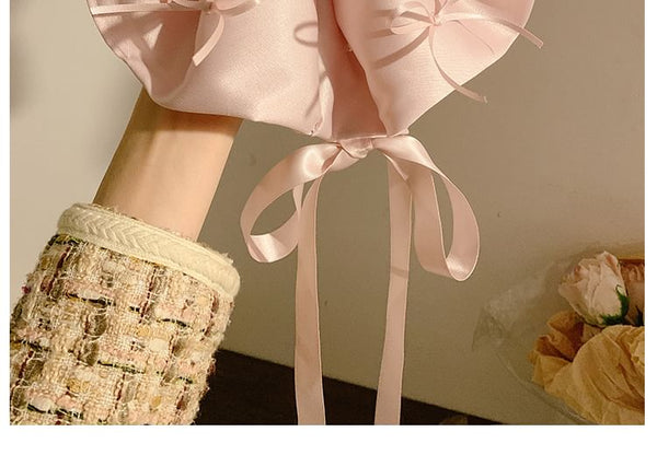 Satin Scrunchie Plain Bow FashionChic