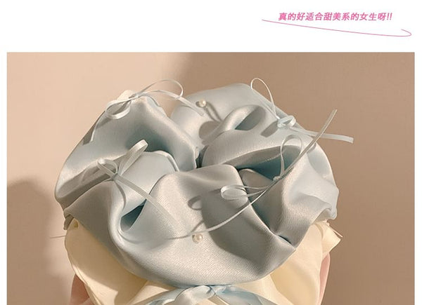 Satin Scrunchie Plain Bow FashionChic
